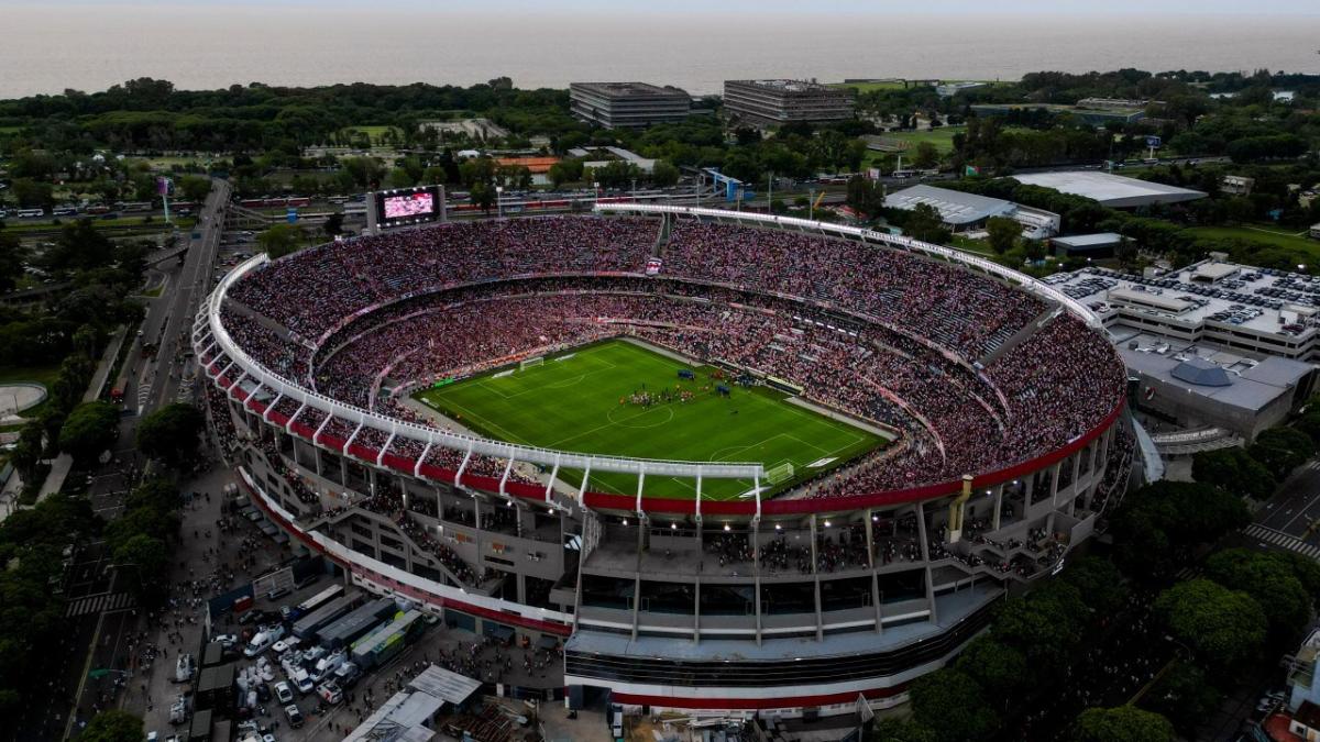 An aerial view of River Plate's Estadio Monumental